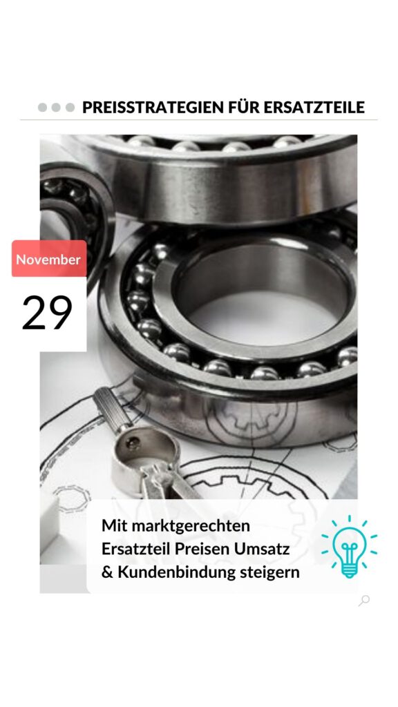 Preisseminar Preisstrategien für Ersatzteile
